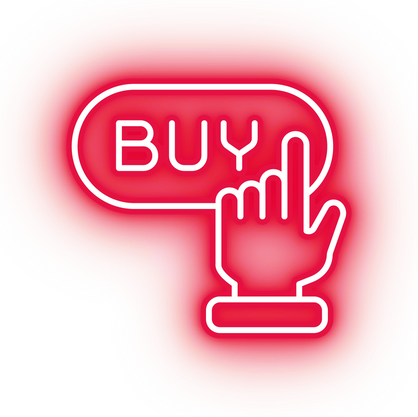 Neon red buy button icon